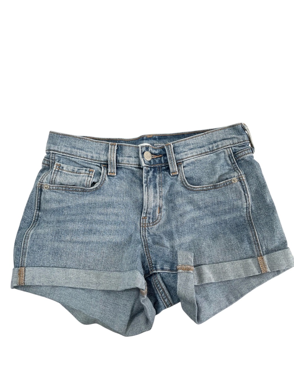 Old Navy Boyfriend Mid Rise Denim Jean Shorts Size 0 Medium Wash